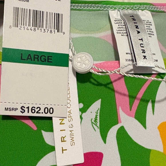 Trina Turk La Palma Vibrant Floral Swim Cover Up Dress Large NWT - Picture 6 of 8